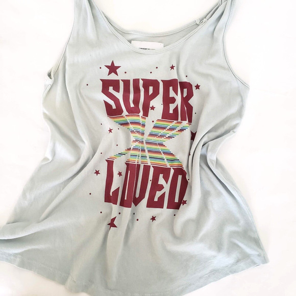 Current Elliott SIZE 1 / Small SUPER LOVED Twisted Tank Top Light Blue Rainbow - Picture 12 of 12
